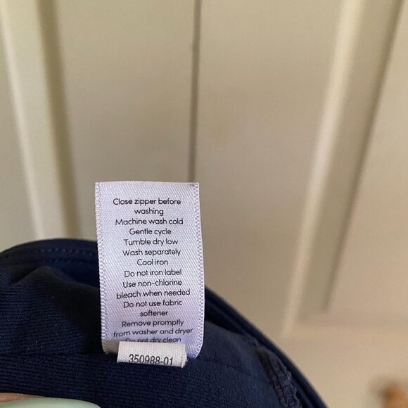 Athleta Women's Navy Track Tux Tight Brown Stripe Active Leggings Size XS Petite - Picture 7 of 10